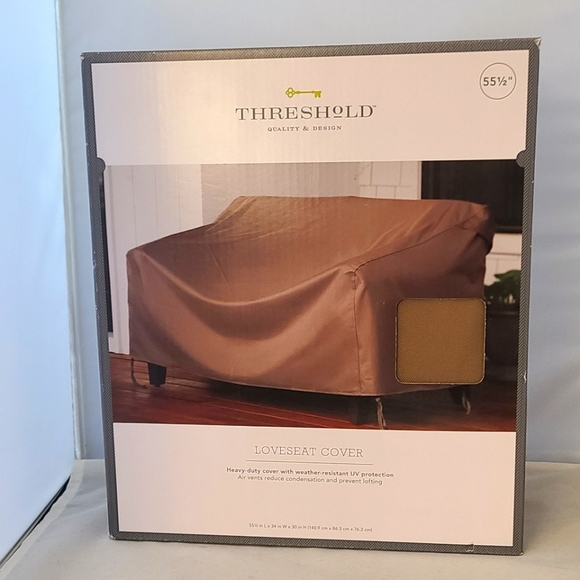 Threshold Loveseat Cover Brown Patio Chair 55 1/2 - Picture 1 of 4